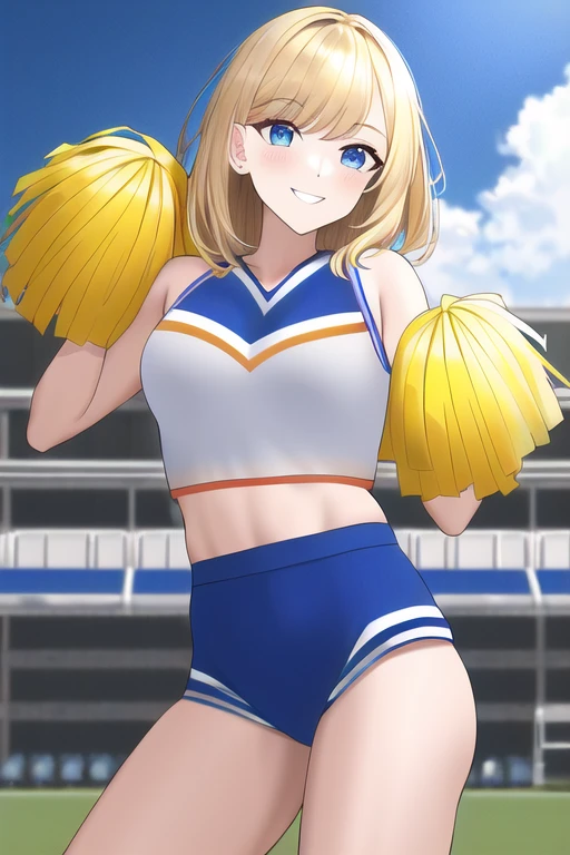 [NovelAI] Medium hair Laughing Outdoor Masterpiece Cheerleader [Illustration]